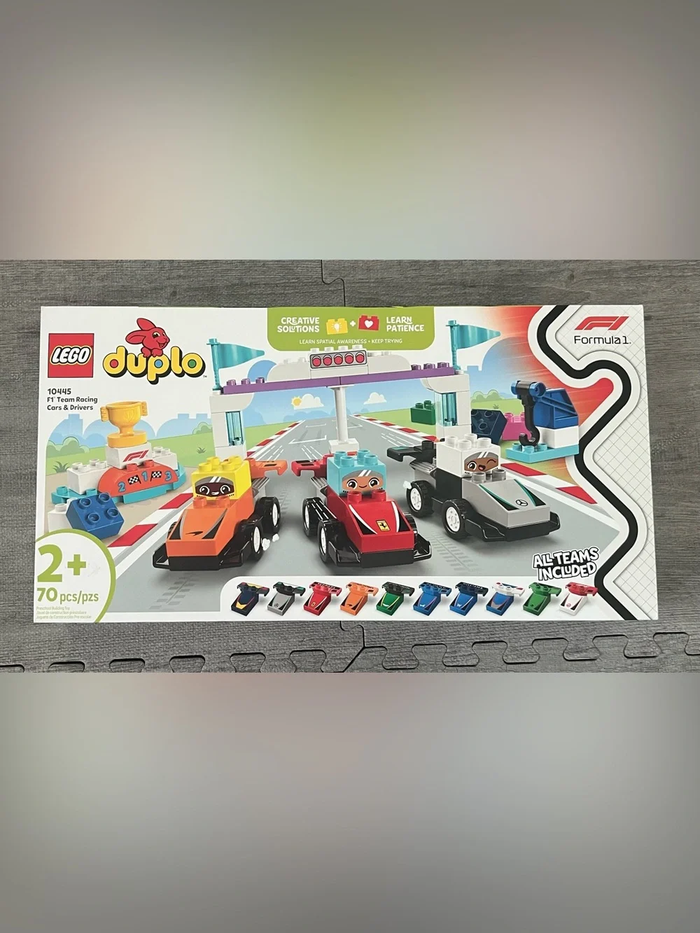 LEGO DUPLO 10445 F1 Team Racing Cars & Drivers Formula 1 Set 70 pcs 2+